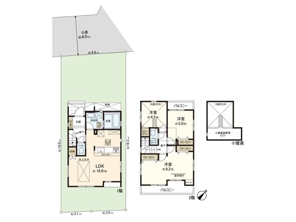 上尾市大字上 2号棟 間取図(平面図)
