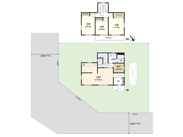 北足立郡伊奈町西小針4丁目 間取図(平面図) 北足立郡伊奈町西小針4丁目 間取図(平面図)