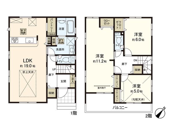 桶川市泉2丁目 1号棟 間取図(平面図)