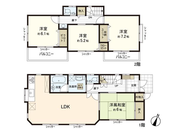 上尾市大字平塚 間取図(平面図)