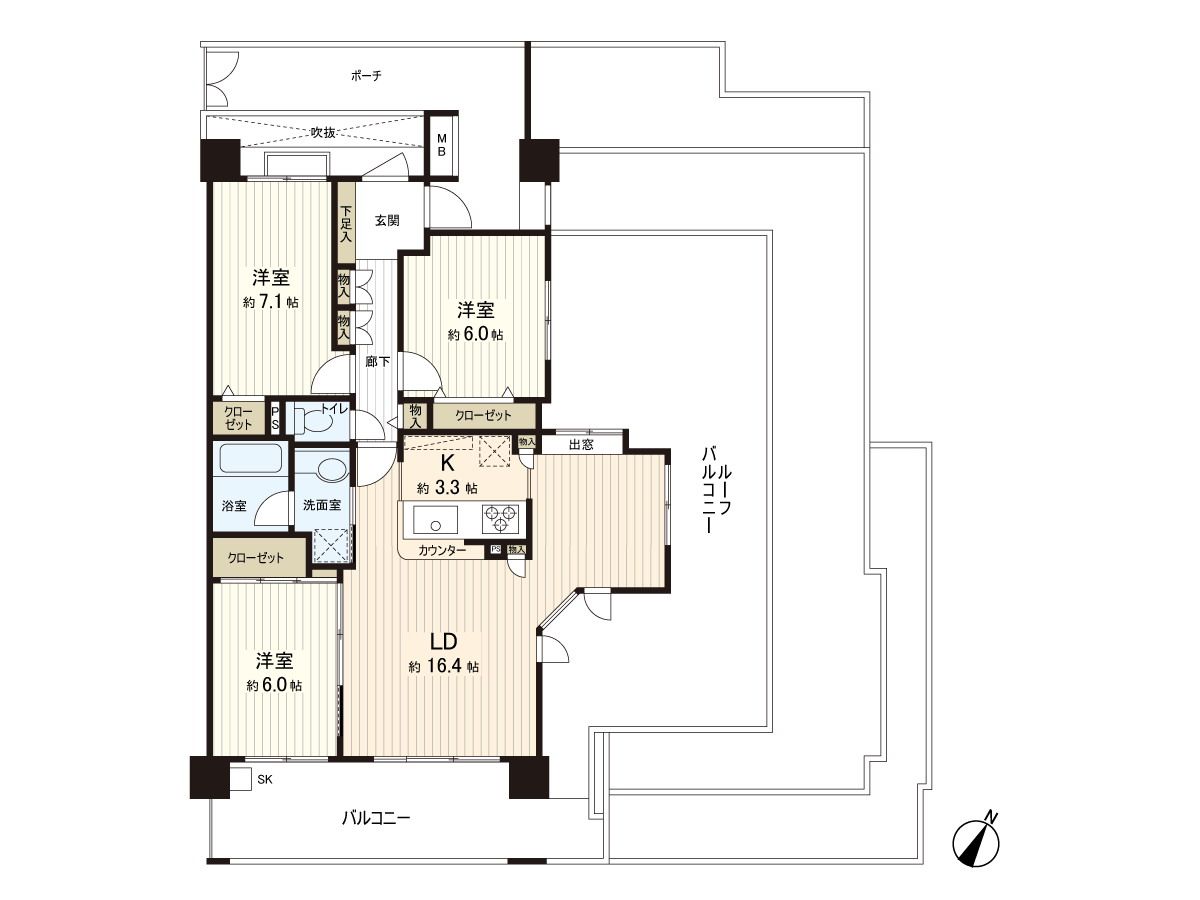 コスモ上尾アスティオンフォート 間取図(平面図) 間取図(平面図)