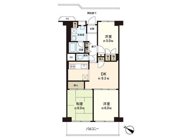 北本ハイデンス 1号棟 間取図(平面図)