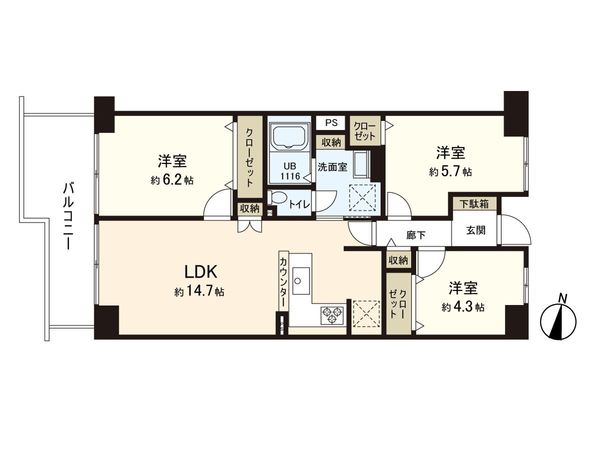 パーク上尾 壱番館 間取図(平面図) パーク上尾 壱番館 間取図(平面図)
