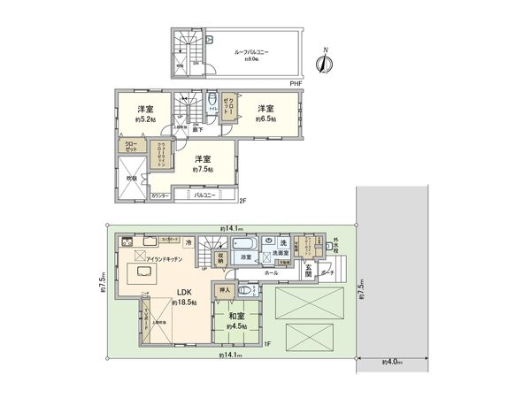 蓮田市関山2丁目 B号棟 間取図(平面図)