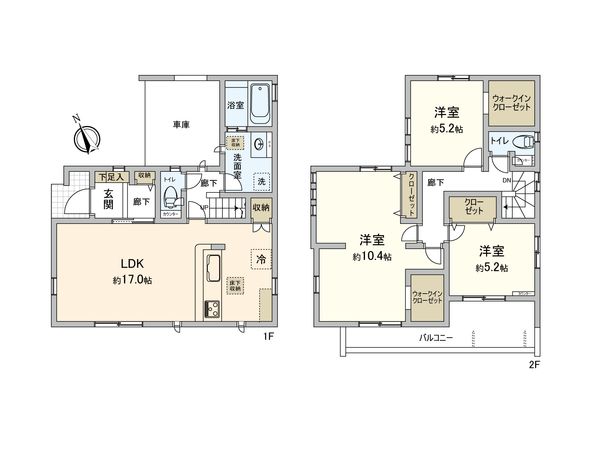 さいたま市見沼区東大宮3丁目 2号棟 間取図(平面図)