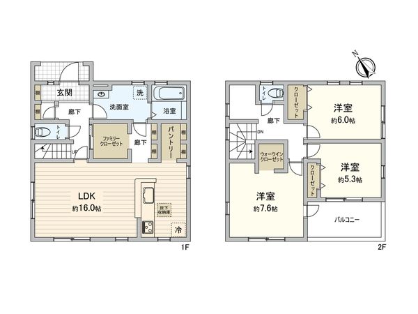 さいたま市岩槻区大字岩槻 1号棟 間取図(平面図) さいたま市岩槻区大字岩槻 1号棟 間取図(平面図)
