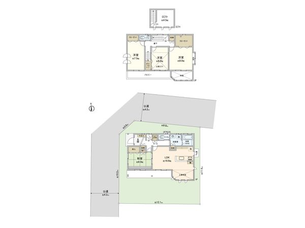 上尾市大字瓦葺 間取図(平面図)