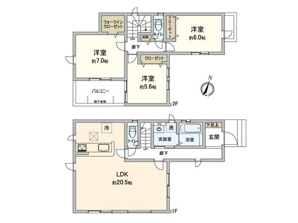 蓮田市関山2丁目 間取図(平面図) 蓮田市関山2丁目 間取図(平面図)