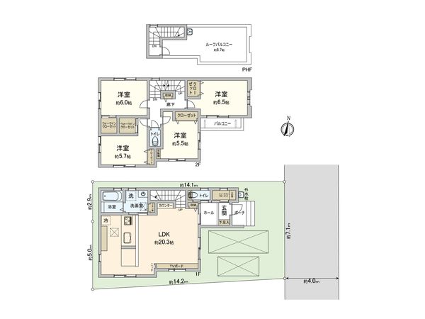 蓮田市関山2丁目 A号棟 間取図(平面図) 蓮田市関山2丁目 A号棟 間取図(平面図)