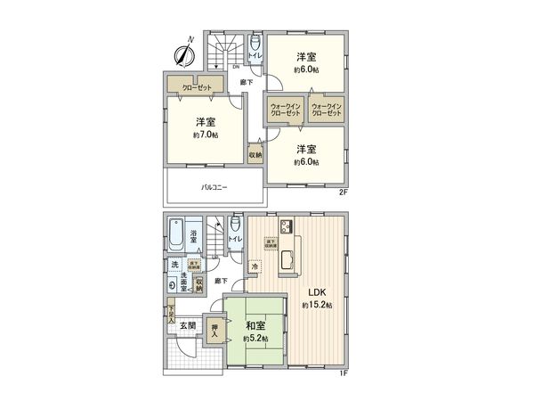 さいたま市見沼区深作2丁目 1号棟 間取図(平面図) さいたま市見沼区深作2丁目 1号棟 間取図(平面図)