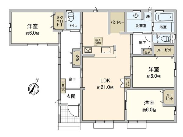 蓮田市椿山1丁目 間取図(平面図)