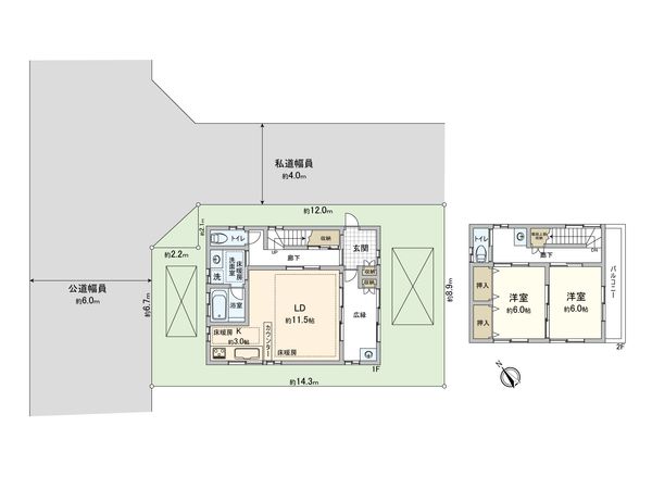 さいたま市岩槻区西原 間取図(平面図)