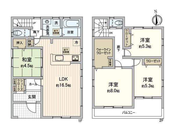 さいたま市岩槻区宮町2丁目 間取図(平面図) さいたま市岩槻区宮町2丁目 間取図(平面図)