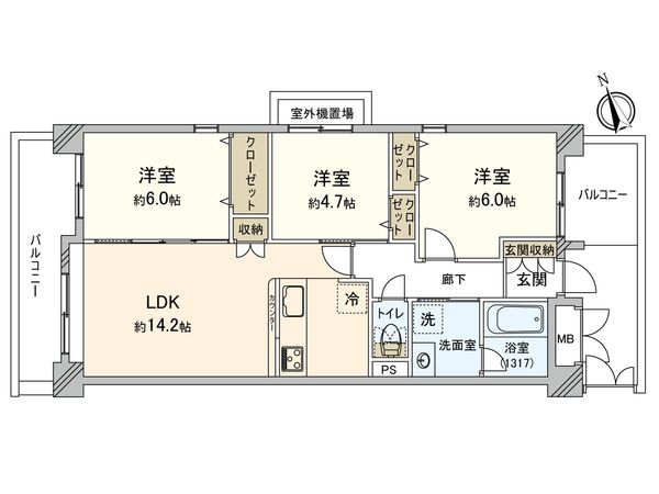 メゾン・ド・ルミネ東大宮 間取図(平面図) メゾン・ド・ルミネ東大宮 間取図(平面図)