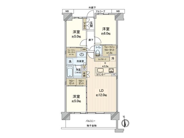 デュオヒルズ西大宮ザ・グランテラス 間取図(平面図) 間取図(平面図)