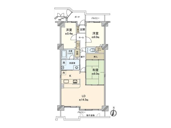 エクレール岩槻 弐番館 間取図(平面図) エクレール岩槻 弐番館 間取図(平面図)