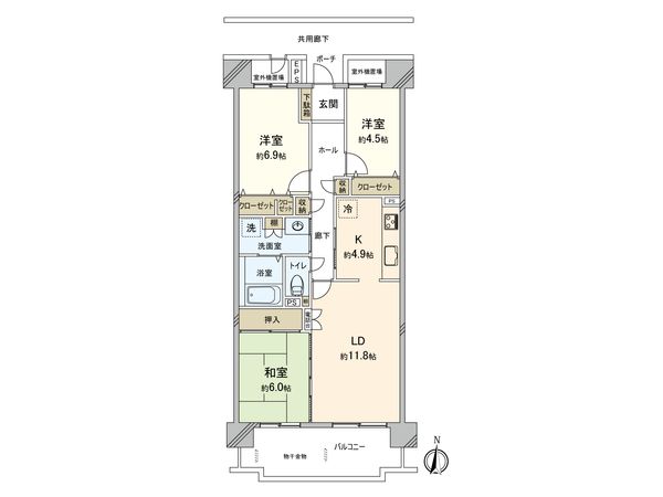 プロムナード大宮春野 B棟四番館 間取図(平面図)