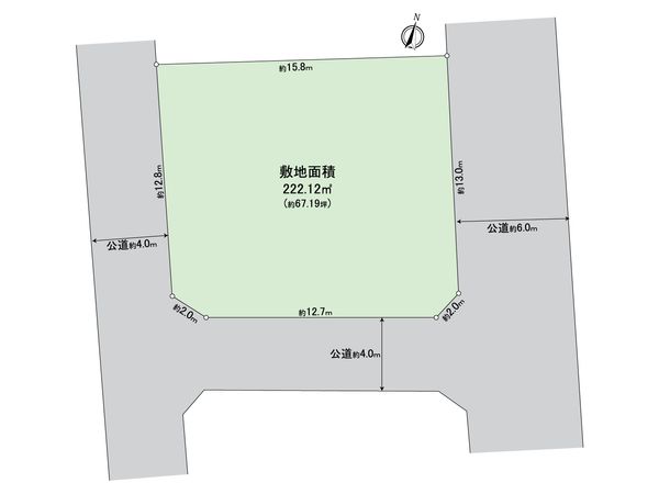 所沢市北中3丁目 土地 区画図