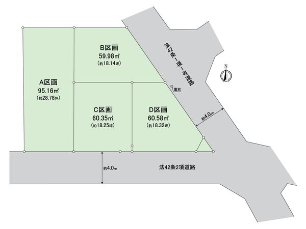所沢市南住吉 土地A区画 区画図 区画図