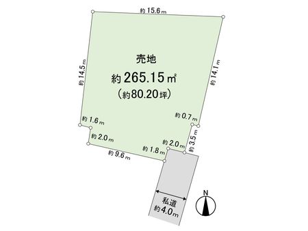 所沢市寿町 土地 地型図