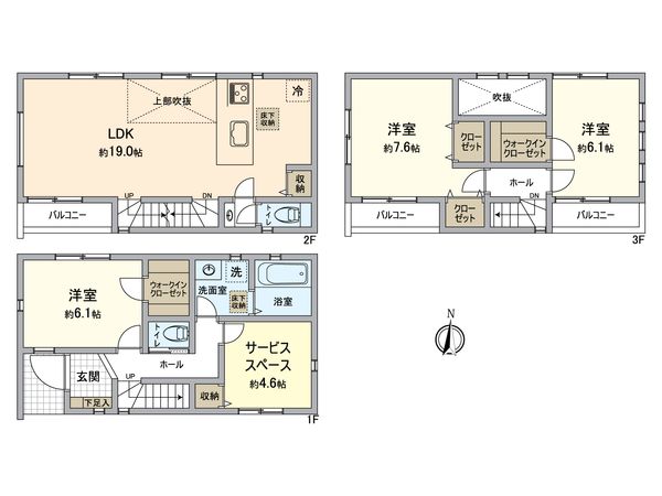 所沢市緑町4丁目 新築戸建 2号棟 間取図(平面図) 所沢市緑町4丁目 新築戸建 2号棟 間取図(平面図)
