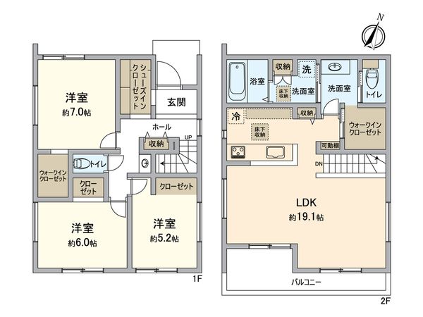 東村山市秋津町5丁目 新築戸建 間取図(平面図) 東村山市秋津町5丁目 新築戸建 間取図(平面図)