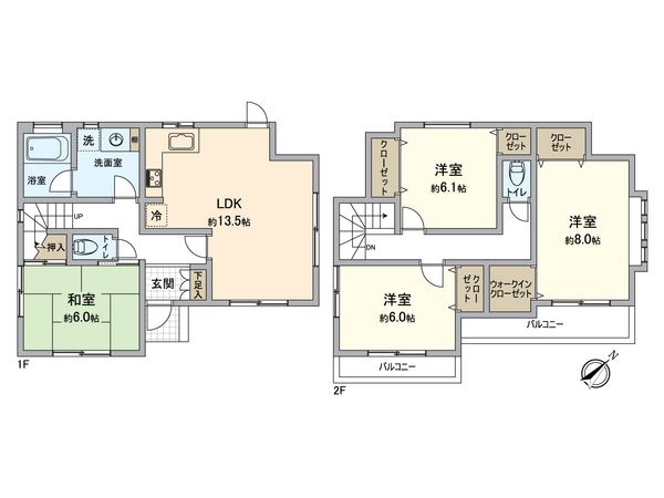 所沢市中富南4丁目 戸建 間取図(平面図) 間取図(平面図)