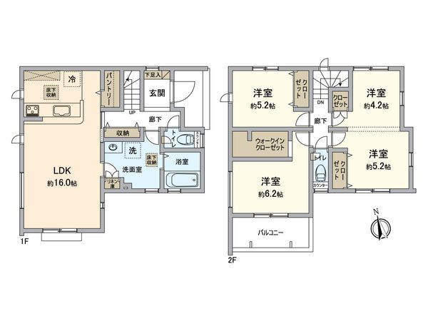所沢市上新井2丁目 新築戸建 3号棟 間取図(平面図) 所沢市上新井2丁目 新築戸建 3号棟 間取図(平面図)