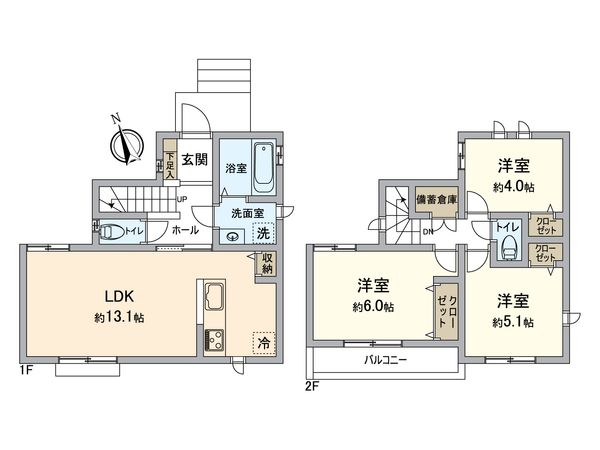所沢市小手指南6丁目 新築戸建 間取図(平面図) 所沢市小手指南6丁目 新築戸建 間取図(平面図)