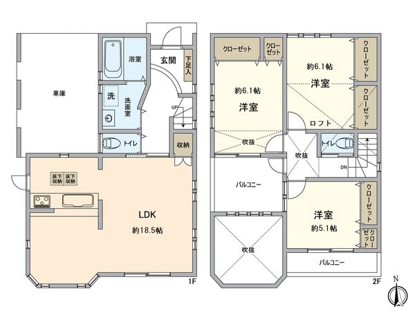 所沢市上安松 戸建 間取図(平面図) 間取図(平面図)