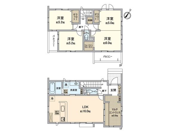 狭山市富士見2丁目 新築戸建 間取図(平面図) 狭山市富士見2丁目 新築戸建 間取図(平面図)