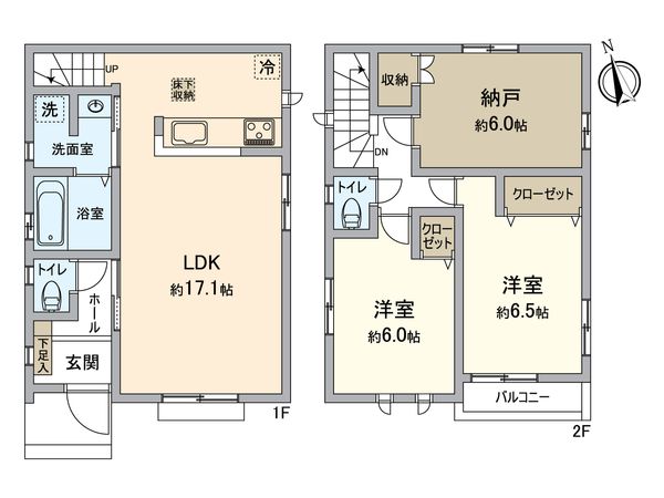 所沢市上新井2丁目 新築戸建 A号棟 間取図(平面図) 所沢市上新井2丁目 新築戸建 A号棟 間取図(平面図)