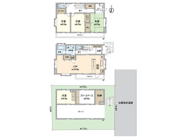 所沢市下新井 戸建 間取図(平面図) 間取図(平面図)