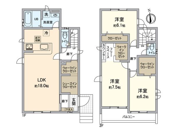 所沢市山口 新築戸建6号棟 間取図(平面図) 所沢市山口 新築戸建6号棟 間取図(平面図)