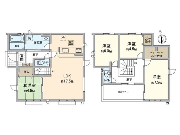所沢市山口 新築戸建7号棟 間取図(平面図) 所沢市山口 新築戸建7号棟 間取図(平面図)