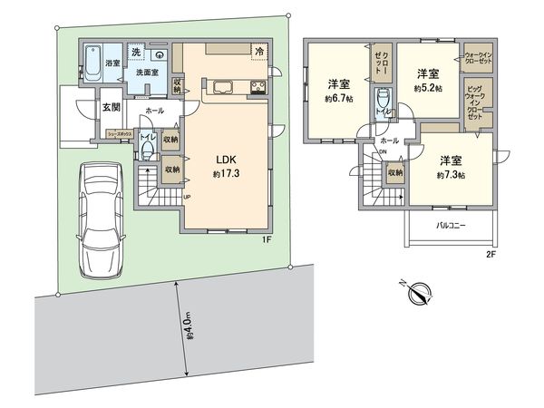 所沢市東所沢5丁目 新築5号棟 間取図(平面図) 間取図(平面図)