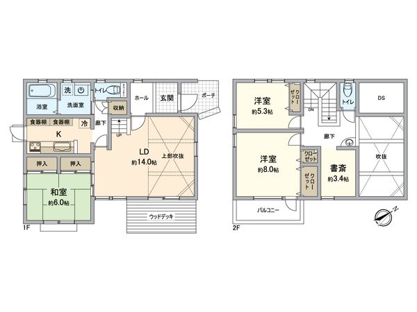 所沢市若狭2丁目 戸建 間取図(平面図) 間取図(平面図)