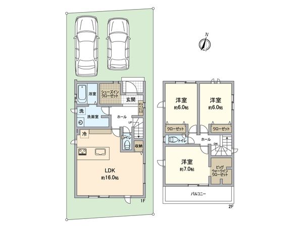 所沢市けやき台1丁目 新築戸建 1号棟 間取図(平面図)
