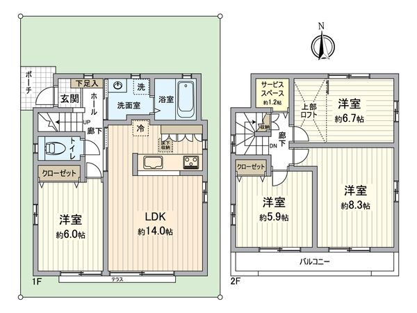 所沢市くすのき台2丁目 戸建 間取図(平面図)