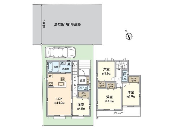 所沢市山口 新築戸建A号棟 間取図(平面図) 所沢市山口 新築戸建A号棟 間取図(平面図)
