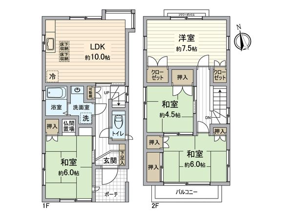 所沢市東新井町 戸建 間取図(平面図) 所沢市東新井町 戸建 間取図(平面図)