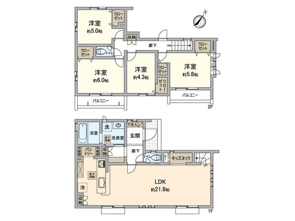 所沢市東所沢和田3丁目 新築10号棟 間取図(平面図) 所沢市東所沢和田3丁目 新築10号棟 間取図(平面図)
