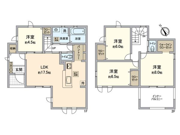 所沢市北野2丁目 新築2号棟 間取図(平面図)