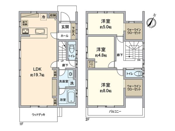所沢市小手指南4丁目 新築戸建 3号棟 間取図(平面図) 所沢市小手指南4丁目 新築戸建 3号棟 間取図(平面図)