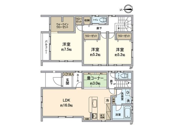所沢市東狭山ケ丘3丁目 新築戸建 間取図(平面図)