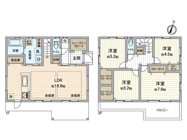 狭山市狭山台4丁目 新築戸建 間取図(平面図) 間取図(平面図)