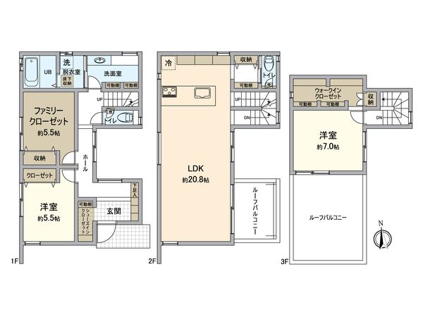 所沢市美原町2丁目 新築戸建 間取図(平面図) 所沢市美原町2丁目 新築戸建 間取図(平面図)