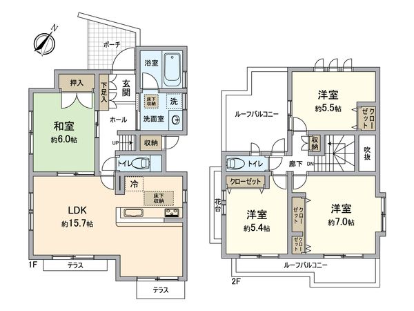 所沢市上新井3丁目 戸建 間取図(平面図) 間取図(平面図)