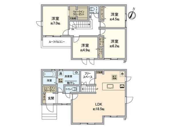 所沢市松が丘2丁目 新築戸建 間取図(平面図) 所沢市松が丘2丁目 新築戸建 間取図(平面図)