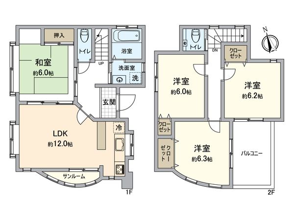 所沢市けやき台1丁目 戸建 間取図(平面図) 間取図(平面図)